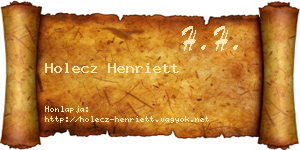 Holecz Henriett névjegykártya